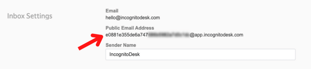Exemple de paramètres de la boîte de réception dans un canal de courriel sur la plateforme Confides